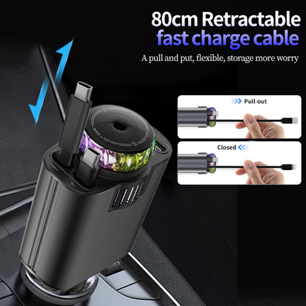 5-in-1 Car Charger with Starlight LED & Perfume Diffuser
