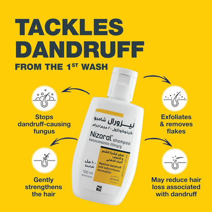 Nizoral® 2% Anti-Dandruff Shampoo, 100ml, Medical Treatment with Ketoconazole, Clinically Proven to Treat Dandruff, Flakes & Itching