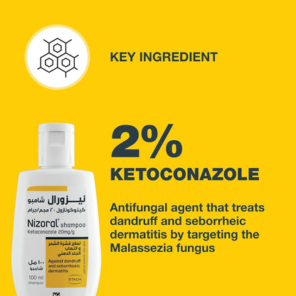 Nizoral® 2% Anti-Dandruff Shampoo, 100ml, Medical Treatment with Ketoconazole, Clinically Proven to Treat Dandruff, Flakes & Itching