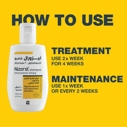 Nizoral® 2% Anti-Dandruff Shampoo, 100ml, Medical Treatment with Ketoconazole, Clinically Proven to Treat Dandruff, Flakes & Itching